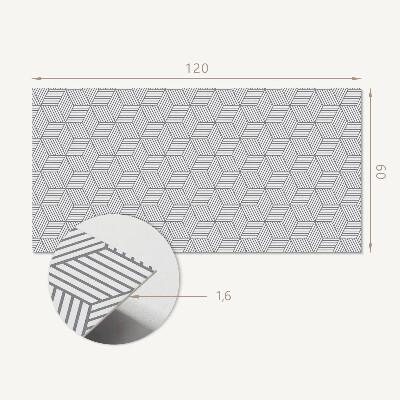 Panou decorativ dreptunghiular Frunze hexagonale într-un stil dinamic