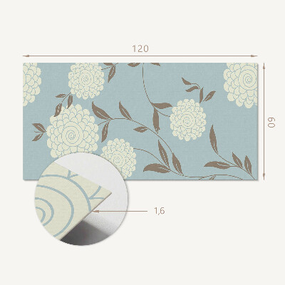Panou decorativ dreptunghiular Motiv floral cu frunze verzi