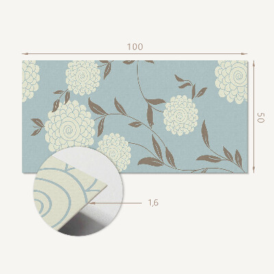 Panou decorativ dreptunghiular Motiv floral cu frunze verzi