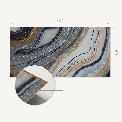 Panou decorativ dreptunghiular Unde abstracte cu efect de lumină