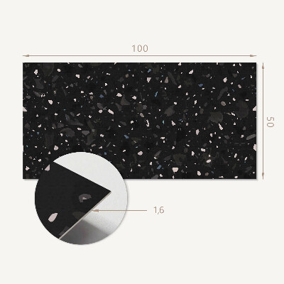 Panou decorativ perete dreptunghiular Model de terrazzo în forme abstracte