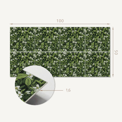 Panou decorativ perete dreptunghiular Aranjament floral cu frunze