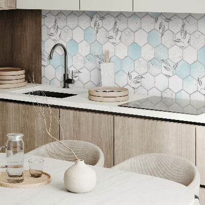 Panou decorativ bucatarie Mozaic de frunze hexagonale