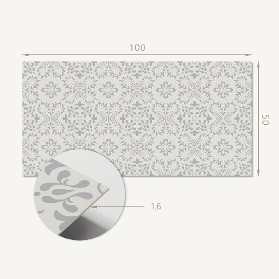 Panou decorativ dreptunghiular Model floral cu detalii complicate