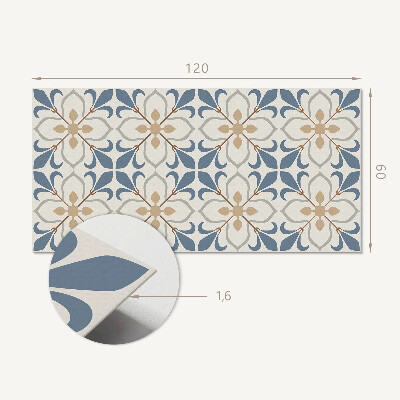 Panou decorativ perete dreptunghiular Motiv floral cu frunze