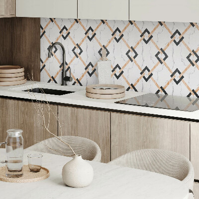 Panou decorativ bucatarie Motive geometrice moderne din marmură