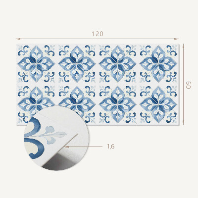 Panou decorativ dreptunghiular Motiv floral pe gresie