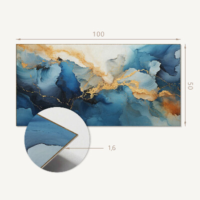 Panou decorativ perete dreptunghiular Valuri într-un stil abstract