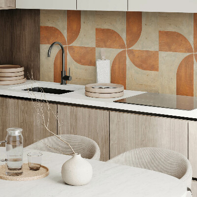 Panou decorativ bucatarie Model de geometrie arcuită