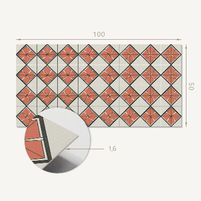 Panou decorativ perete dreptunghiular Model cu romburi în stil geometric