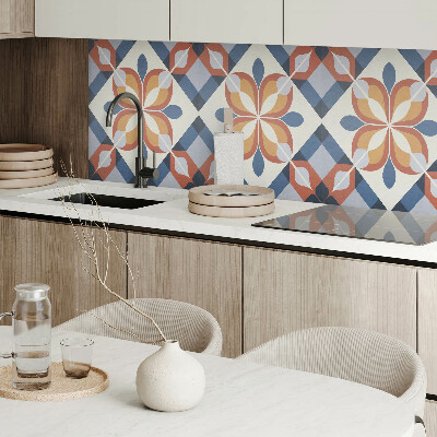 Panou decorativ dreptunghiular Motiv floral în stil geometric