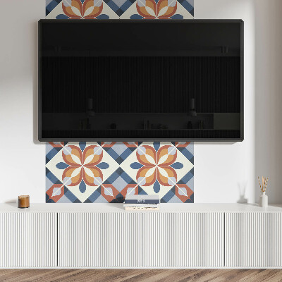 Panou decorativ dreptunghiular Motiv floral în stil geometric