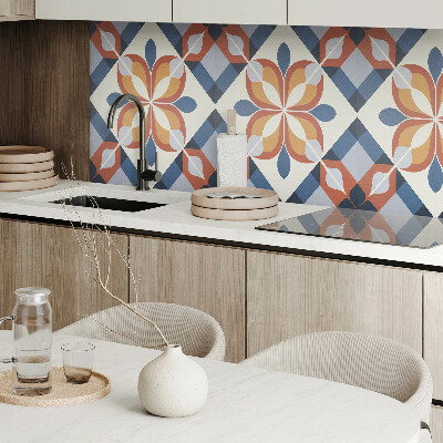 Panou decorativ dreptunghiular Motiv floral în stil geometric
