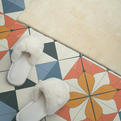 Panou decorativ bucatarie Motiv floral în forme geometrice