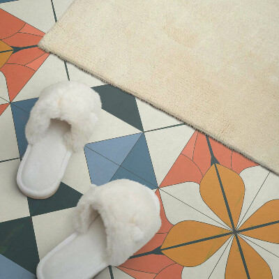 Panou decorativ bucatarie Motiv floral în forme geometrice
