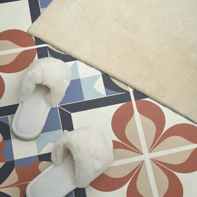 Panou decorativ perete dreptunghiular Model floral în forme simetrice