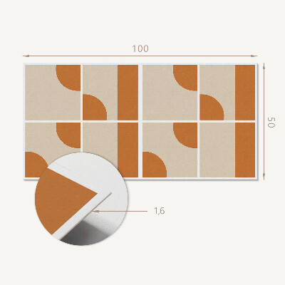 Panou decorativ perete dreptunghiular Forme geometrice abstracte