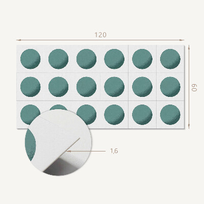 Panou decorativ dreptunghiular Cercuri geometrice într-o grilă