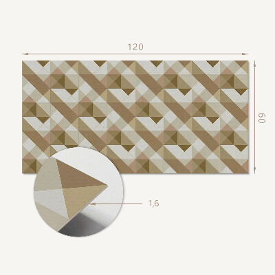 Panou decorativ perete dreptunghiular Forme pământe?ti într-un stil geometric