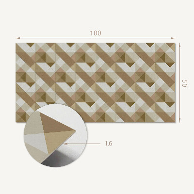 Panou decorativ perete dreptunghiular Forme pământe?ti într-un stil geometric