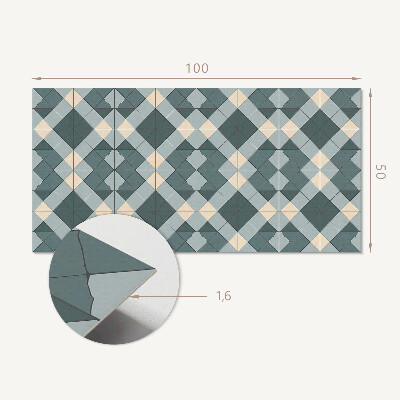 Panou decorativ dreptunghiular Model cu romburi în stil geometric