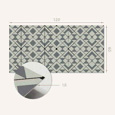 Panou decorativ bucatarie Model cu romburi în stil geometric