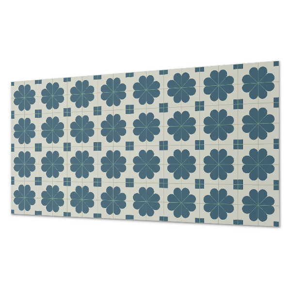Panou decorativ perete dreptunghiular Motiv floral în carouri