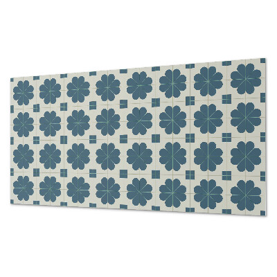 Panou decorativ perete dreptunghiular Motiv floral în carouri