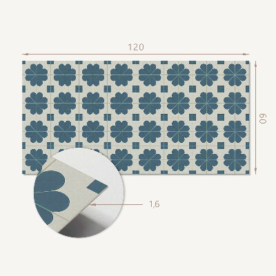 Panou decorativ perete dreptunghiular Motiv floral în carouri