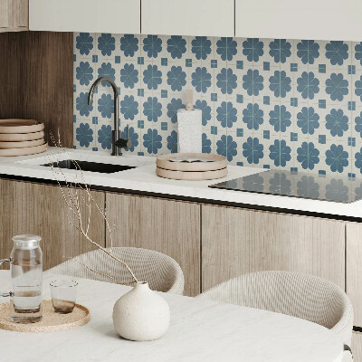 Panou decorativ perete dreptunghiular Motiv floral în carouri