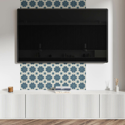 Panou decorativ perete dreptunghiular Motiv floral în carouri