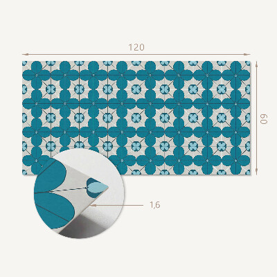 Panou decorativ dreptunghiular Motiv floral în forme geometrice