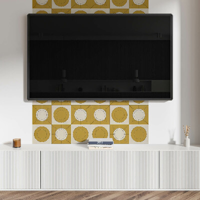 Panou decorativ perete dreptunghiular Un motiv modern cu forme rotunde
