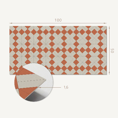 Panou decorativ perete dreptunghiular Grilă geometrică rombică