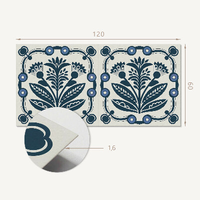 Panou decorativ dreptunghiular Motiv floral cu frunze verzi
