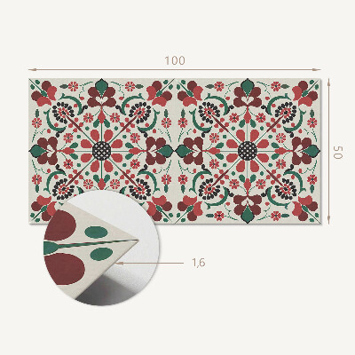 Panou decorativ dreptunghiular Armonie florală într-un stil simetric