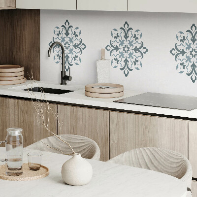 Panou decorativ perete dreptunghiular Motiv floral în simetrie armonioasă