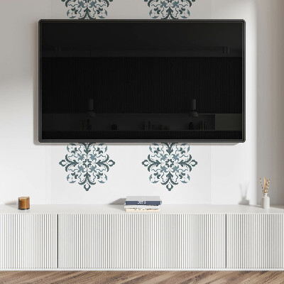 Panou decorativ perete dreptunghiular Motiv floral în simetrie armonioasă