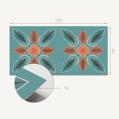 Panou decorativ dreptunghiular Motiv floral cu frunze verzi