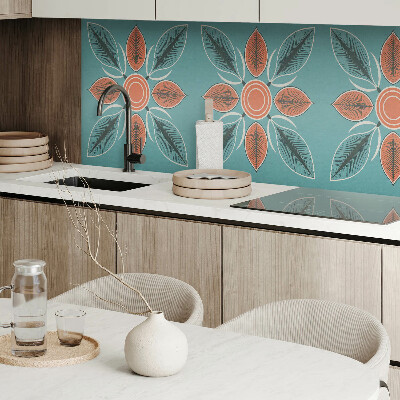 Panou decorativ dreptunghiular Motiv floral cu frunze verzi