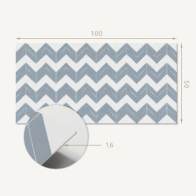 Panou decorativ perete dreptunghiular Design în dungi în zig-zag
