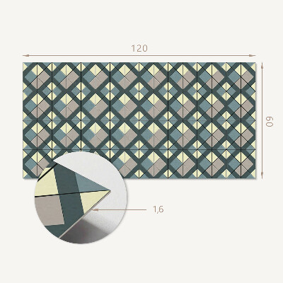 Panou decorativ dreptunghiular Model geometric în carouri