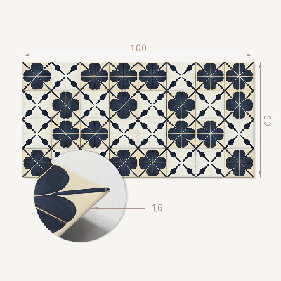 Panou decorativ dreptunghiular Motiv floral pe un fundal simplu