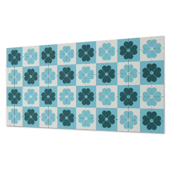 Panou decorativ bucatarie Motiv floral în carouri