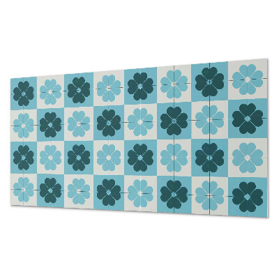 Panou decorativ bucatarie Motiv floral în carouri