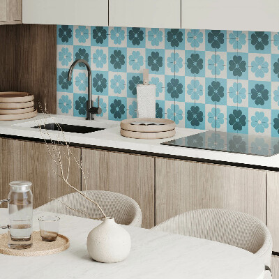 Panou decorativ bucatarie Motiv floral în carouri