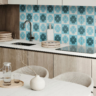 Panou decorativ bucatarie Motiv floral în carouri