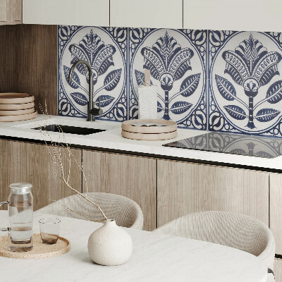 Panou decorativ bucatarie Motiv floral în stil ceramică