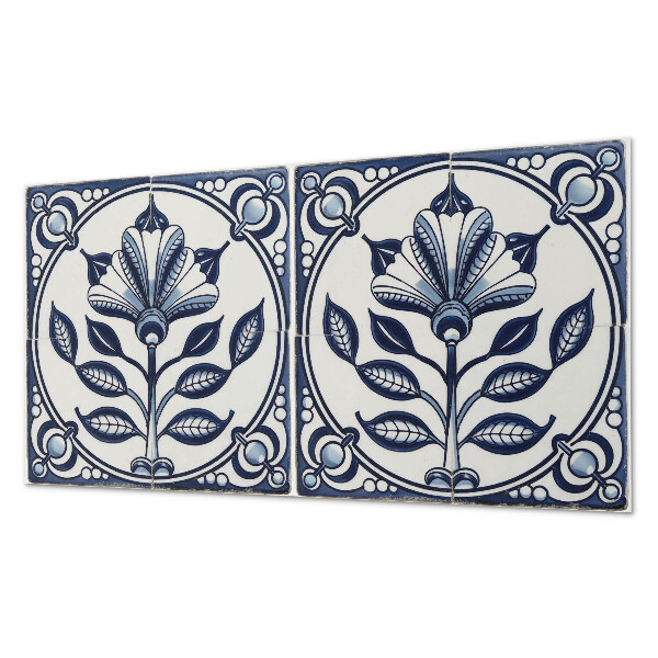 Panou decorativ dreptunghiular Motiv floral pe faianta