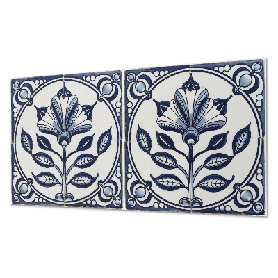 Panou decorativ dreptunghiular Motiv floral pe faianta